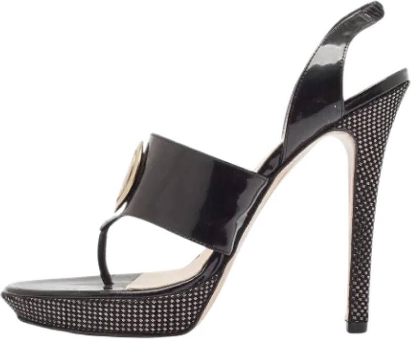 Versace Pre-owned Leather sandals Black Dames