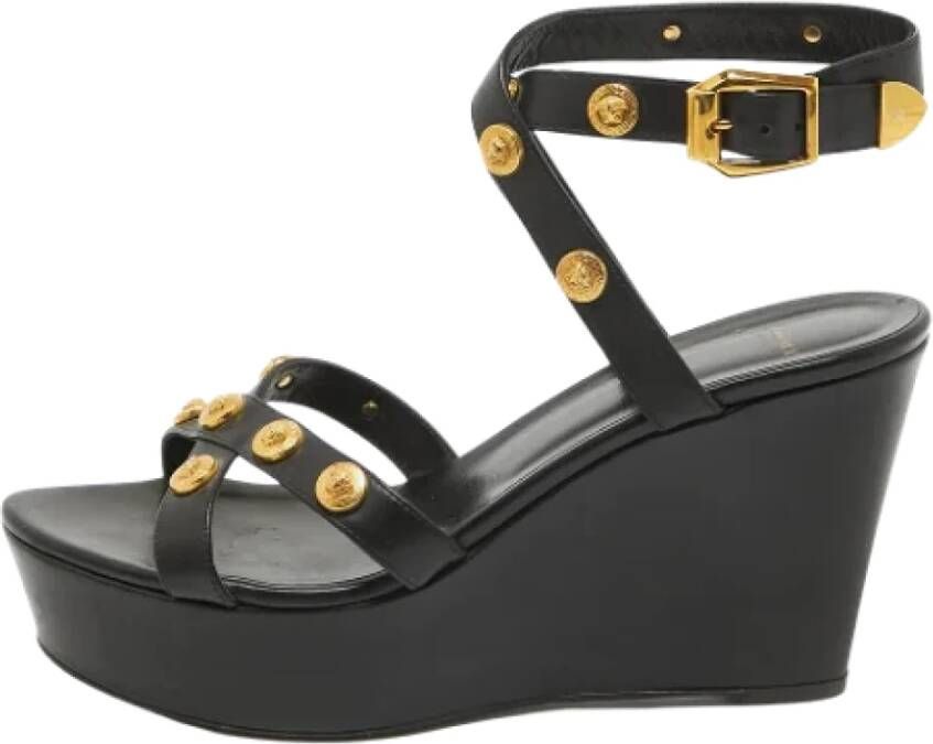 Versace Pre-owned Leather sandals Black Dames