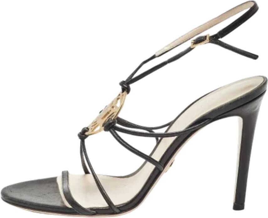 Versace Pre-owned Leather sandals Black Dames