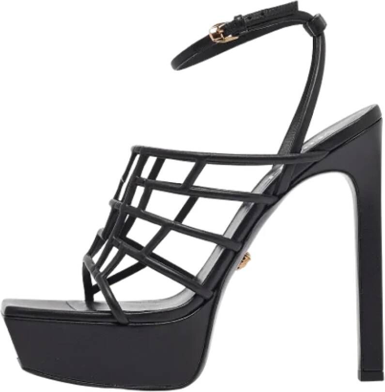 Versace Pre-owned Leather sandals Black Dames