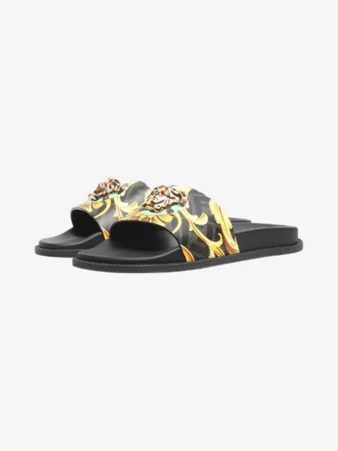 Versace Pre-owned Leather sandals Black Heren