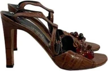 Versace Pre-owned Leather sandals Brown Dames