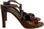 Versace Pre-owned Leather sandals Brown Dames - Thumbnail 1