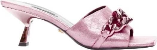 Versace Pre-owned Leather sandals Pink Dames