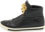 Versace Pre-owned Leather sneakers Black Heren - Thumbnail 1