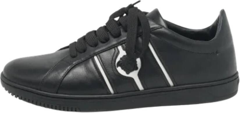 Versace Pre-owned Leather sneakers Black Heren