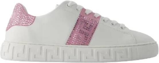 Versace Pre-owned Leather sneakers Pink Dames