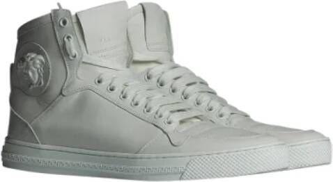 Versace Pre-owned Leather sneakers White Dames