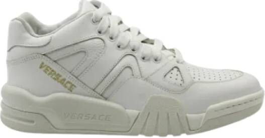 Versace Pre-owned Leather sneakers White Dames