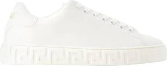 Versace Pre-owned Leather sneakers White Dames