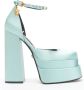 Versace Pre-owned Satin heels Blue Dames - Thumbnail 1