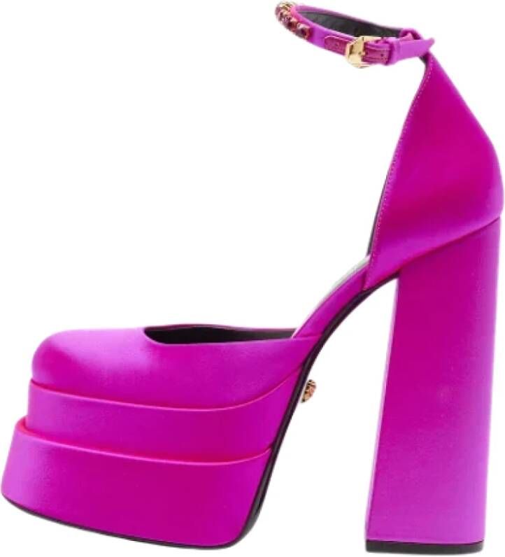 Versace Pre-owned Satin heels Purple Dames