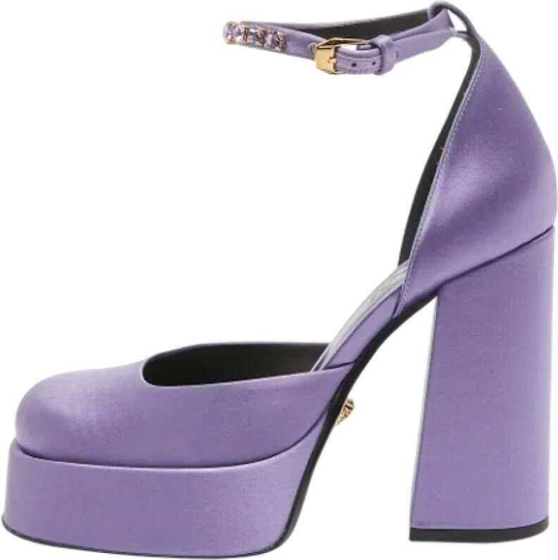 Versace Pre-owned Satin heels Purple Dames