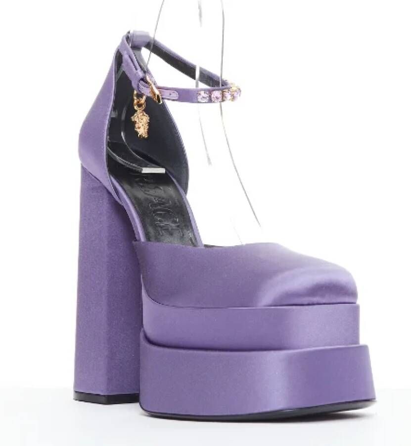 Versace Pre-owned Satin heels Purple Dames