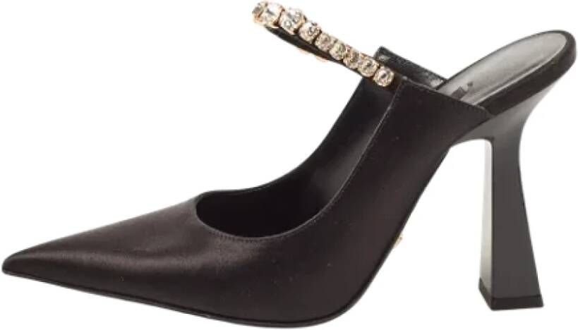 Versace Pre-owned Satin mules Black Dames