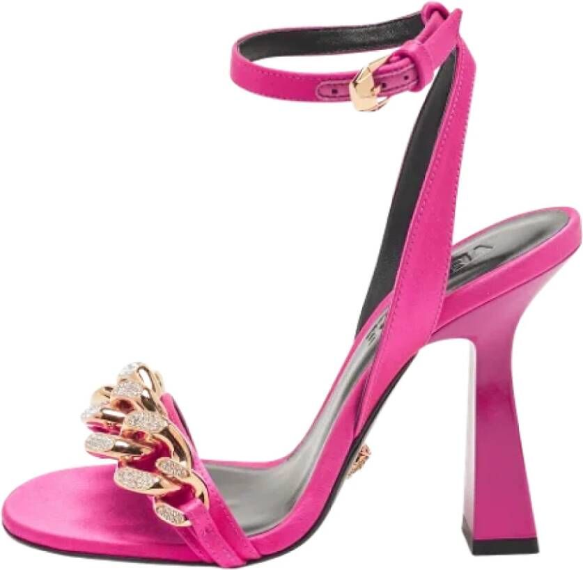 Versace Pre-owned Satin sandals Pink Dames