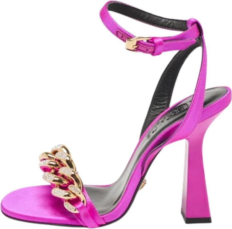 Versace Pre-owned Satin sandals Pink Dames