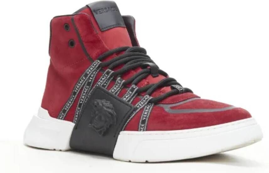 Versace Pre-owned Suede sneakers Red Dames