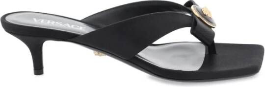 Versace Ribbon Thong Mules Black Dames