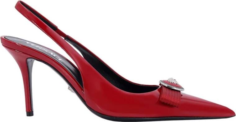 Versace Rode Stiletto Pumps met La Medusa Detail Red Dames