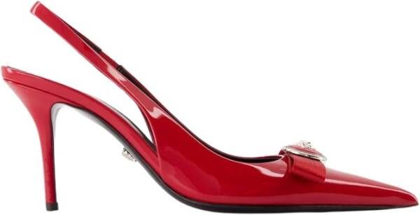 Versace Rode Strik Pumps Leer Puntig Red Dames