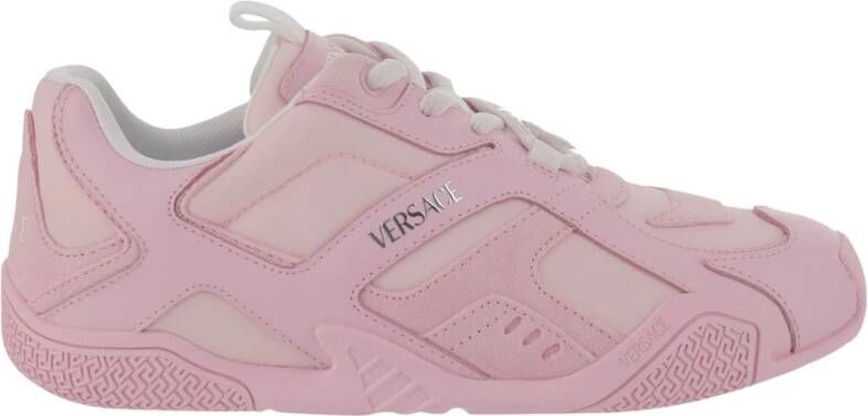 Versace Roze Leren Veterschoenen Pink Dames