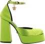 Versace Satin Décolleté Hakken met Strass Details Green Dames - Thumbnail 1