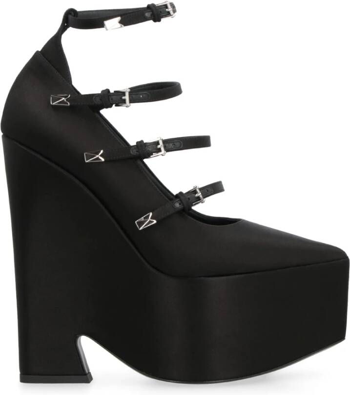 Versace Satin Platform Pump Black Dames