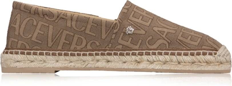 Versace Slip-on Espadrilles met Medusa Logo Detail Beige Dames