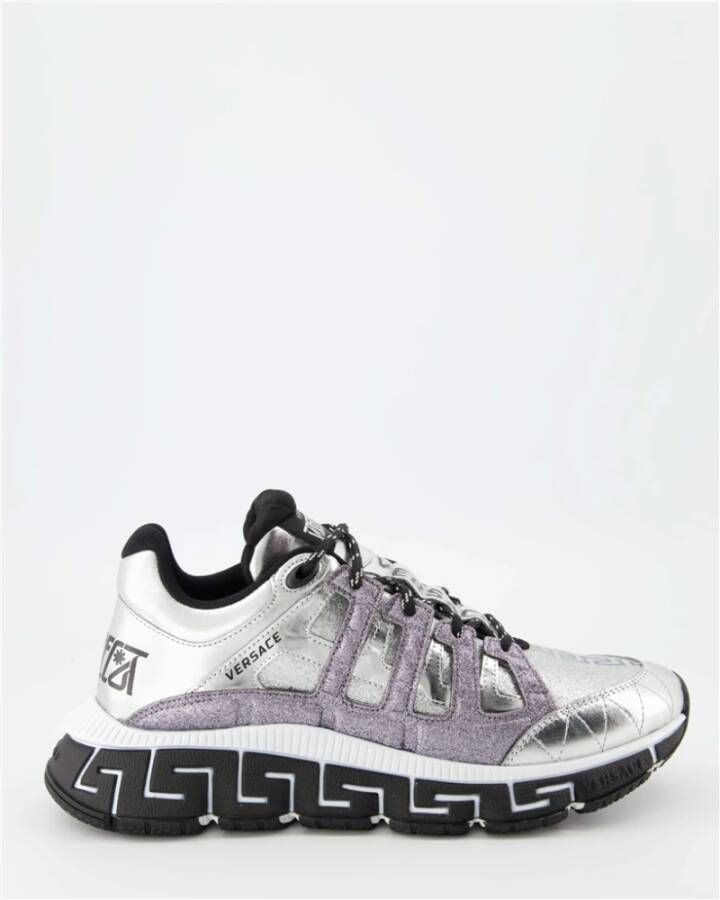 Versace Glitter Sneakers met Kurken Binnenzool Gray Heren