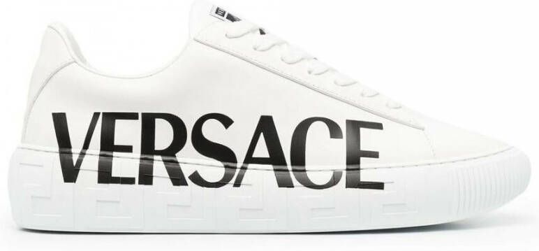 Versace Low Top Sneakers with Logo Zwart Heren