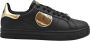 Versace Zwart en Goud Leren Court Schoenen Black Heren - Thumbnail 1