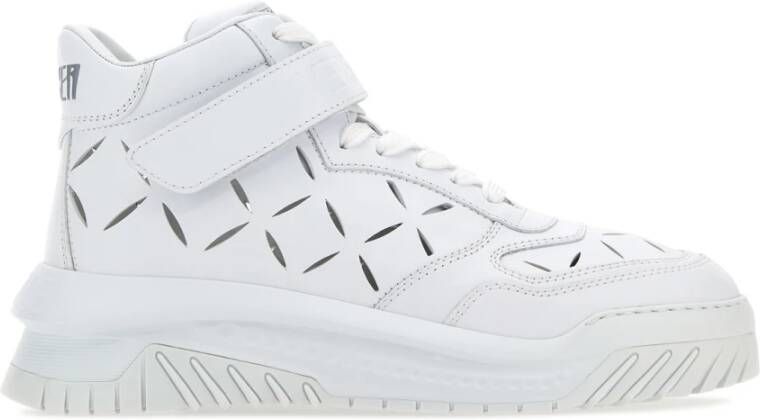 Versace Leren Sneakers met Lasersnijwerk White Heren