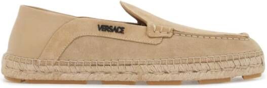 Versace Suede Moccasin-Style Espadrilles Beige Heren