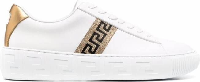 Versace Witte Greca-Print Flatform Sneakers White Heren