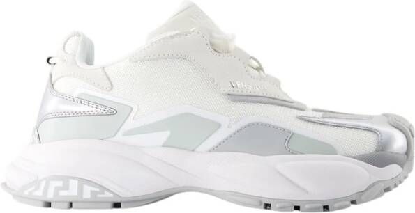 Versace Witte Leren Lage Sneakers White Heren