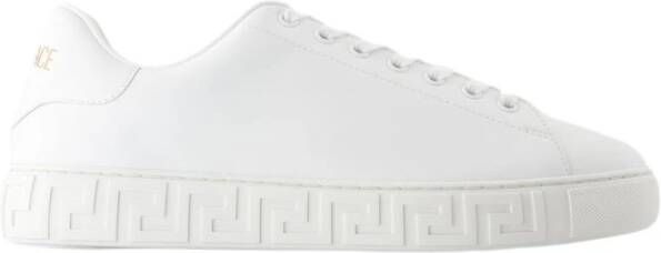 Versace Witte Leren Sneakers Bovenste Veters White Heren