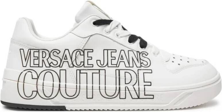 Versace Witte Sneakers Effen Kleur Vetersluiting White Heren