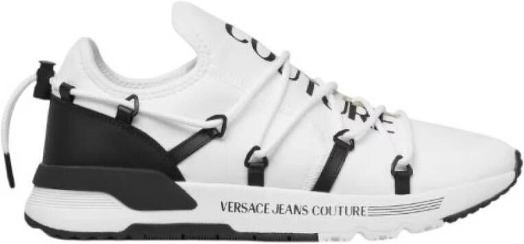 Versace Witte Sneakers met Gouden Logo Print White Heren