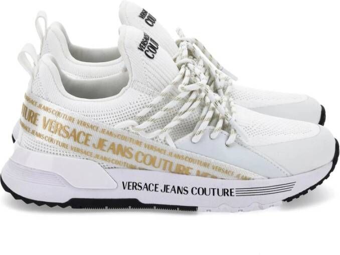 Versace Witte Sneakers met Gouden Logo White Dames