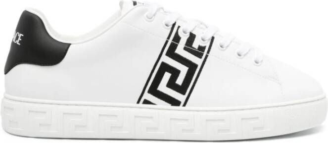 Versace Witte Sneakers met Handtekening Greca Borduursel White Heren