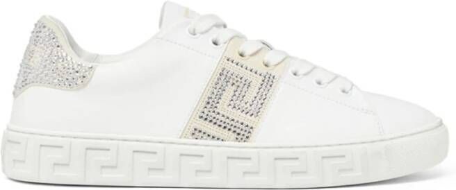 Versace Witte Sneakers met Kristalversiering White Dames