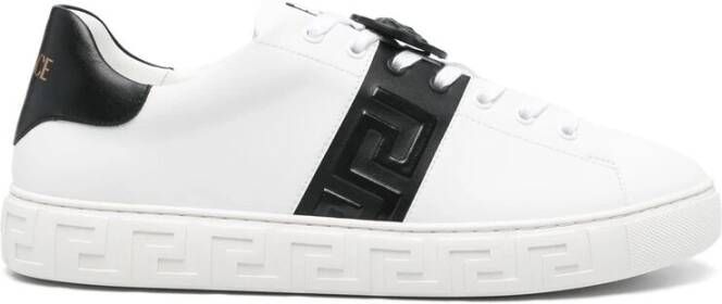 Versace Witte Veterschoenen met Medusa Head White Heren