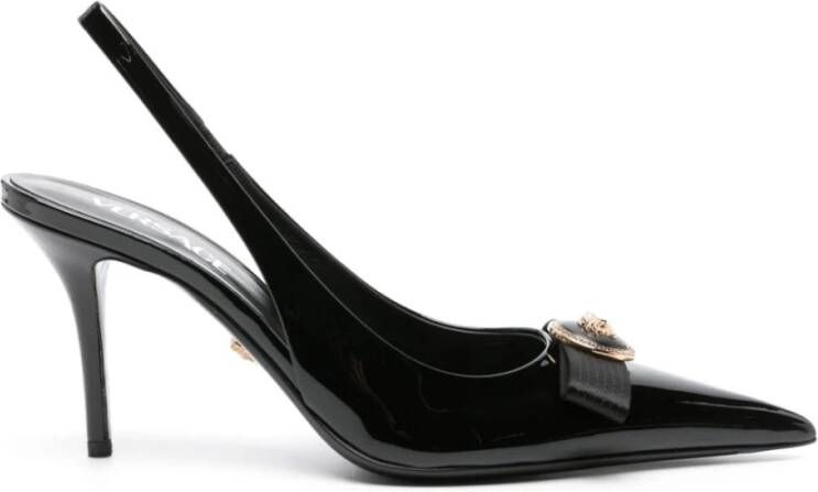 Versace Zwarte Hak Patentleer Slingback Black Dames