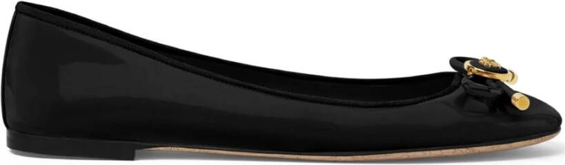 Versace Zwarte Lakleren Ballet Flats Black Dames