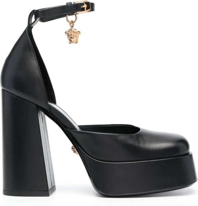 Versace Zwarte pumps van kalfsleer met Medusa-details Black Dames