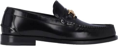 Versace Medusa Plaque Zwarte Kalfleren Mocassins Black Heren