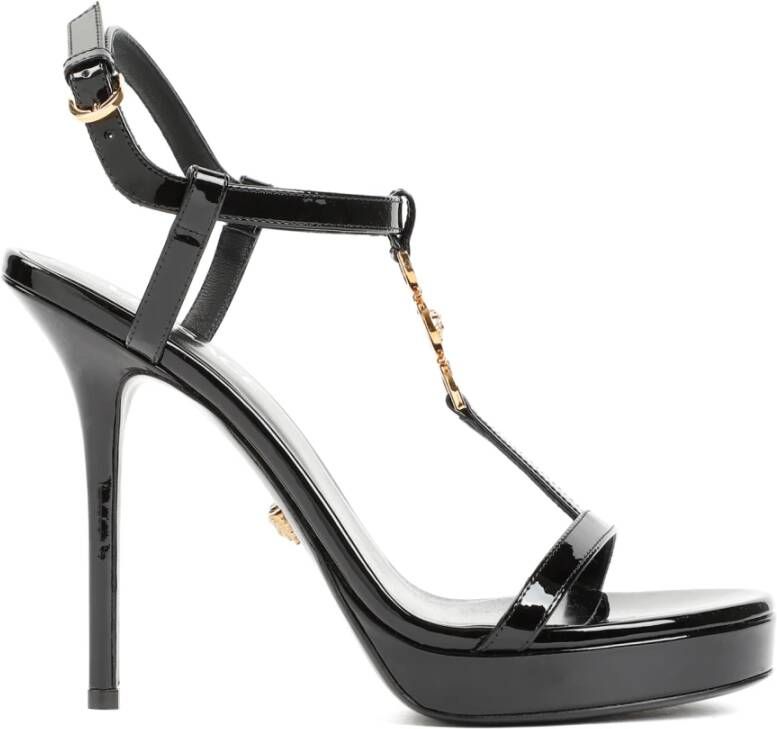 Versace Zwarte Patentleren Medusa Sandalen Black Dames