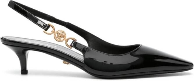 Versace Zwarte sandalen met hak en Medusa-embleem Black Dames