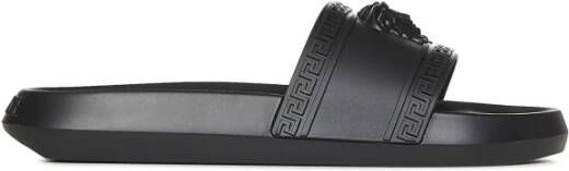 Versace Rubberen Slides met Greca-motief en Medusa-hoofd Black Heren